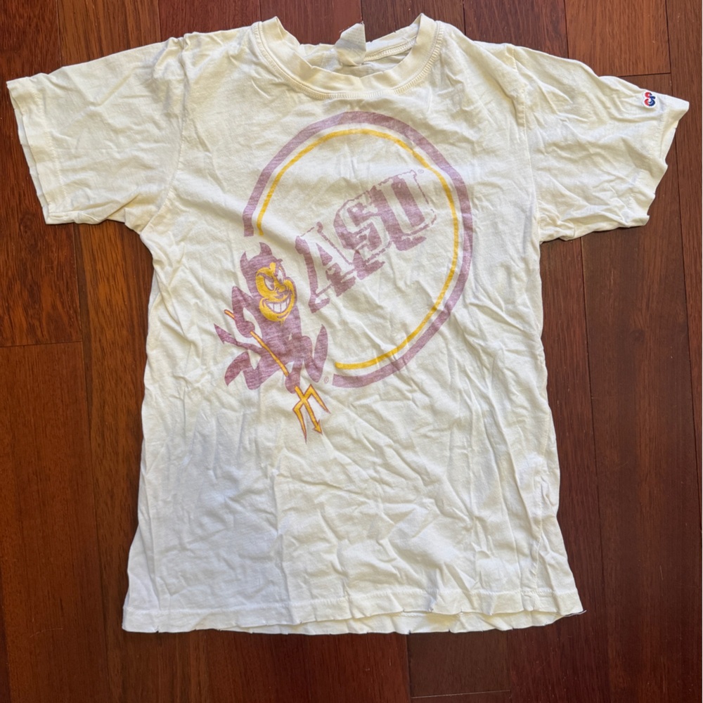 Vintage White ASU sun devils Graphic Tee